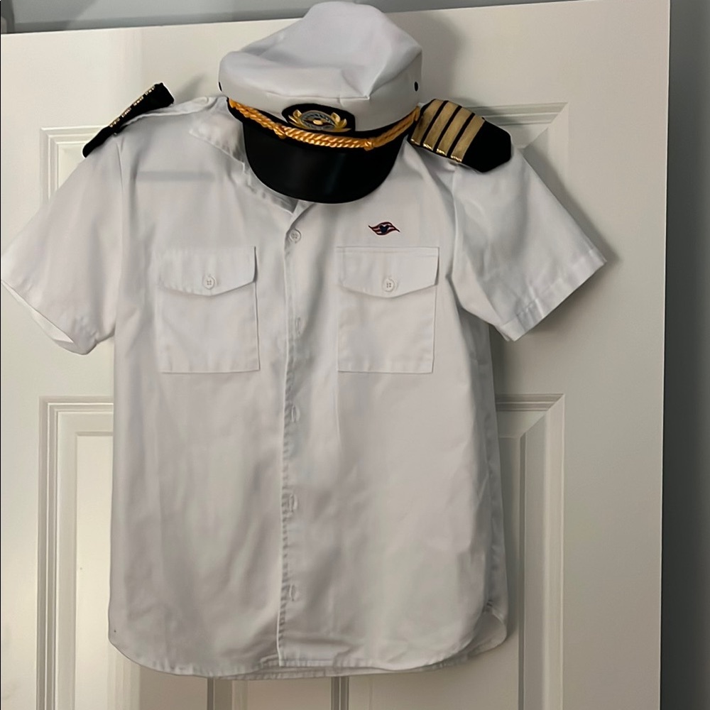 Disney Cruise Line - White Captain's Shirt and Shirt with Matching Captains Hat